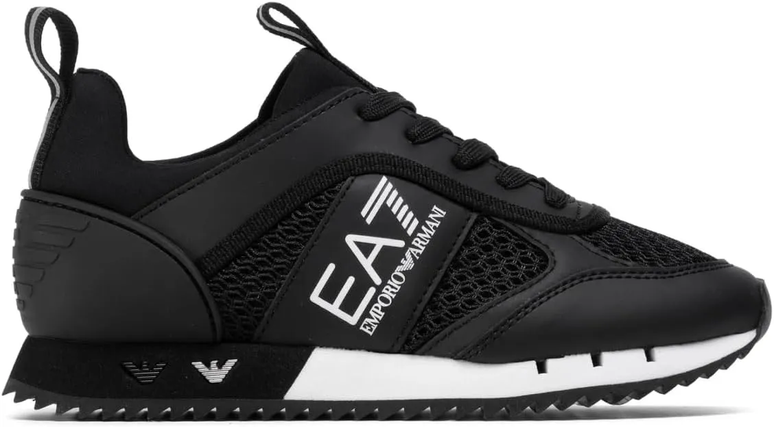 Men's Woven Trainers, Black/White