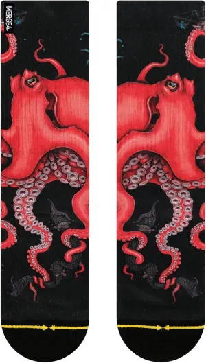 MERGE4 Caia Koopman Octopus Black Red Animal Unisex Artist Crew Sock