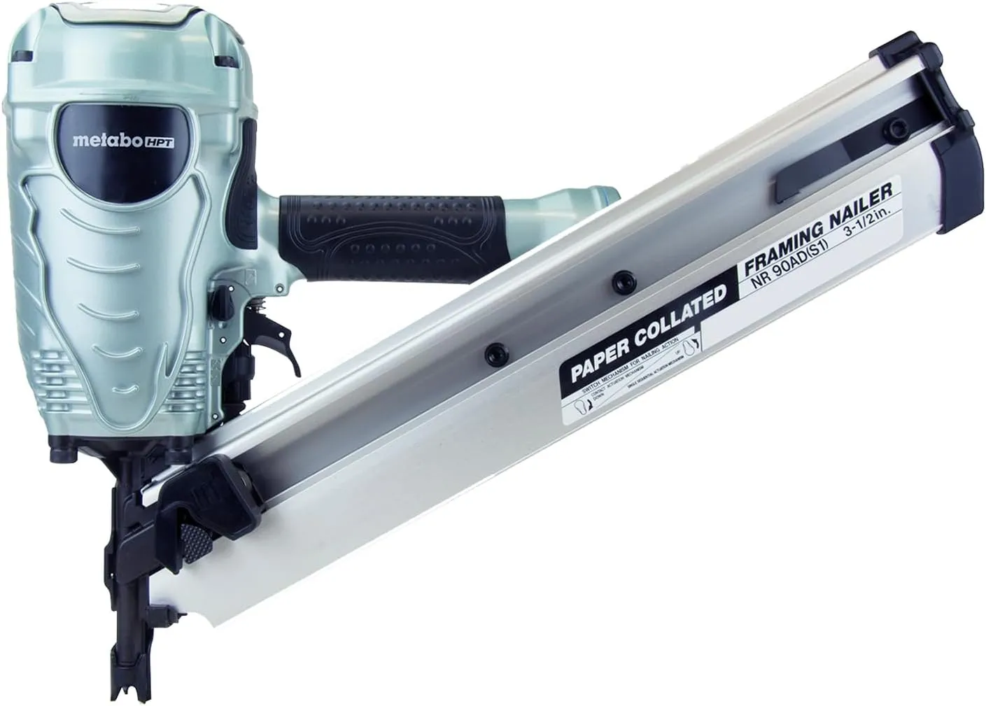 Metabo HPT Framing Nailer, Pro Preferred Brand of Pneumatic Nailers, 30 Degree Magazine, Accepts 2-Inch to 3-1/2-Inch Paper Collated Nails, Ideal for Framing, Truss Build Up, Wall Sheathing, NR90ADS1