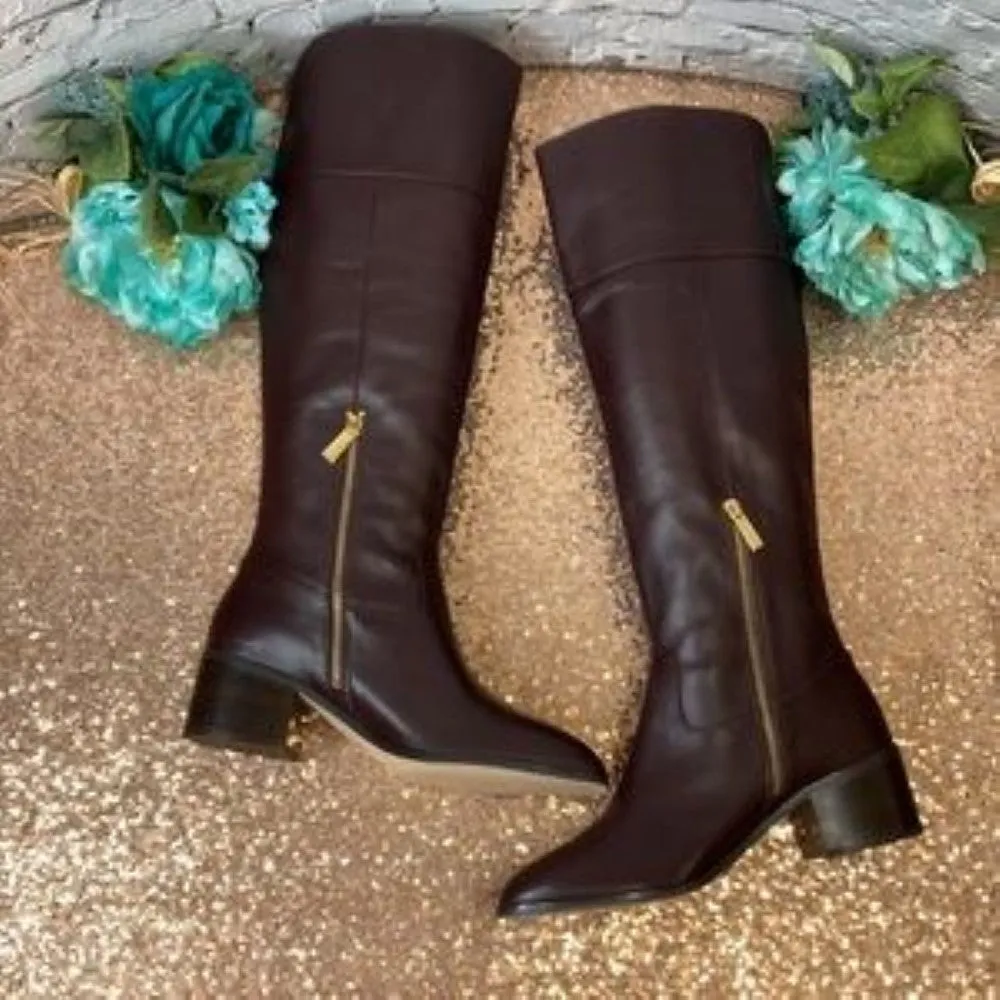 MICHAEL KORS Dylyn Barolo Leather Tall Boots 7.5