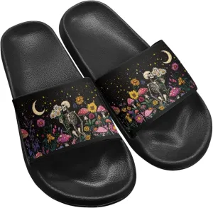 Micoklinlin Slide Sandals for Women Men Cute Rubber Slip-On Flip Flops Fashion Shower Yoga Pool Beach Waterproof Slippers