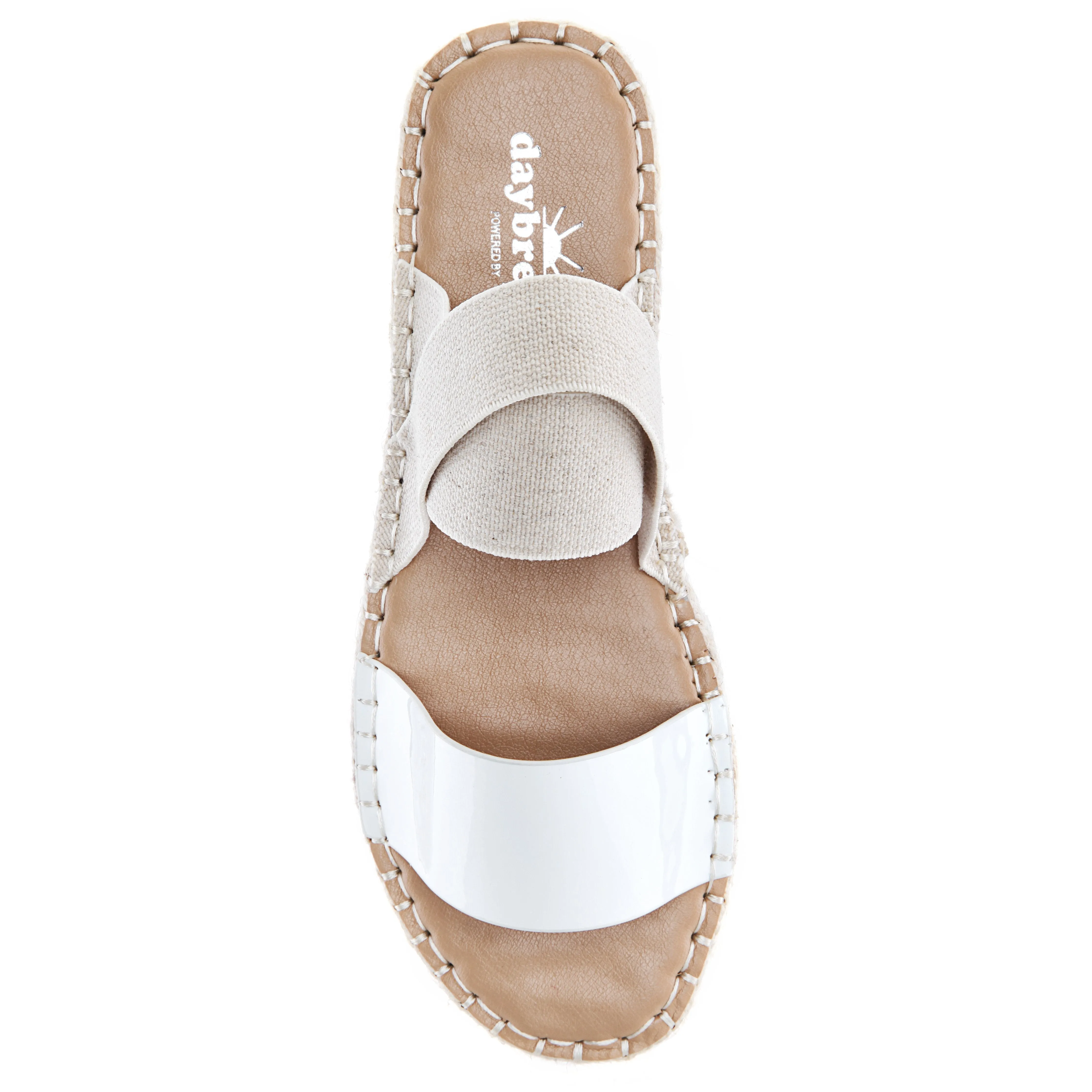 MINX-WHITE PATENT/LINEN