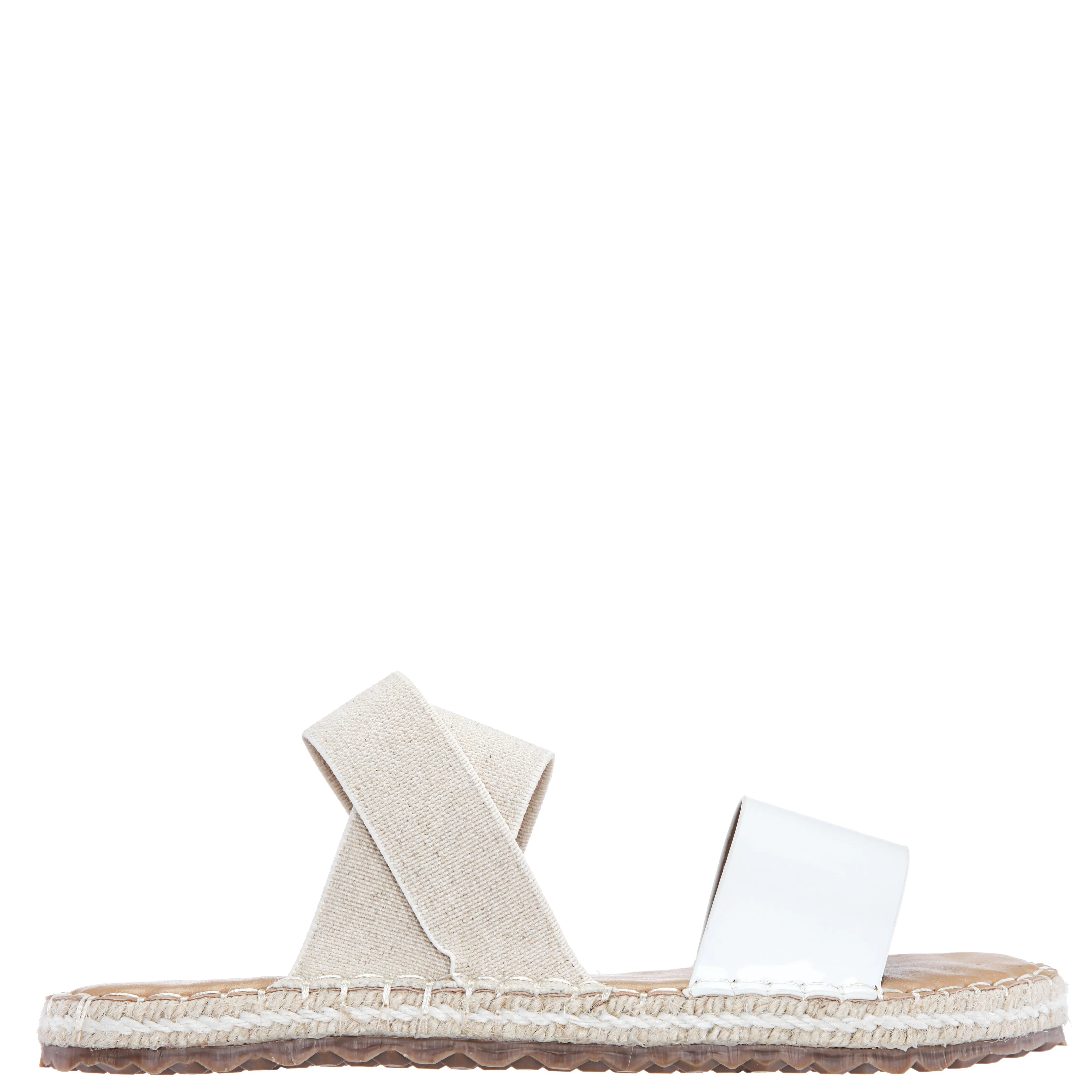 MINX-WHITE PATENT/LINEN