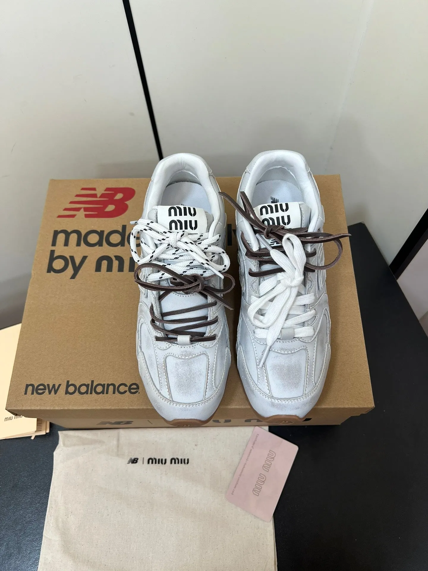Miu Balance 530 SL Sneakers Retro White Suede