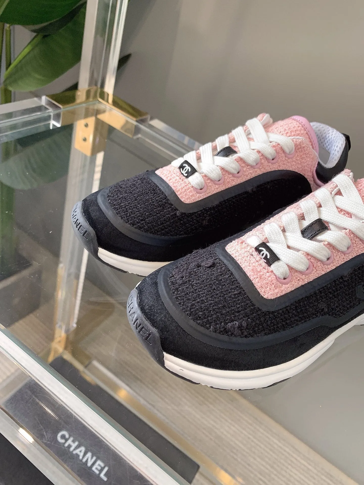 Mix Wool In Pink 145624 Black Full-featured range Sneaker CHANEL Remote-controlled