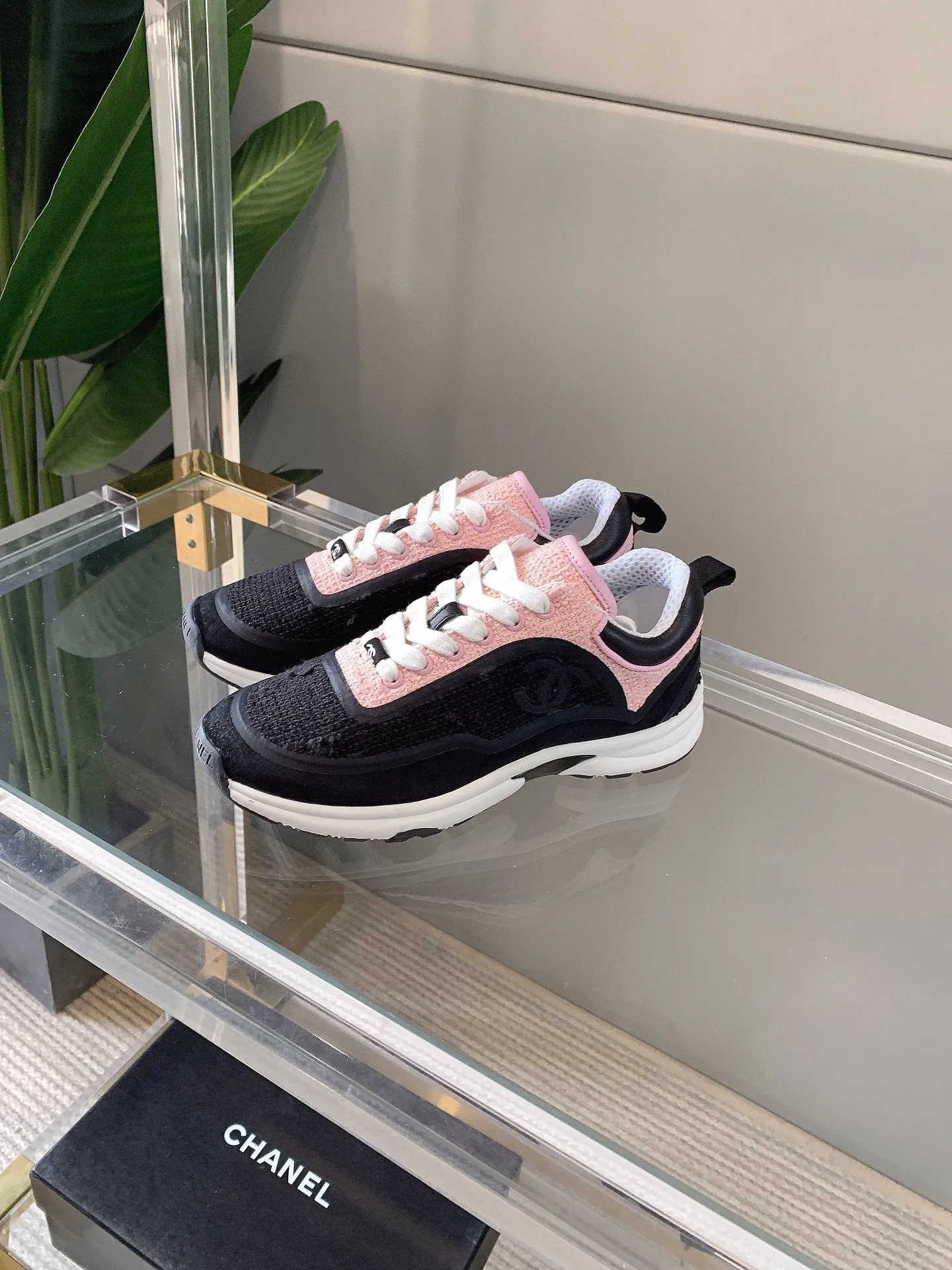 Mix Wool In Pink 145624 Black Full-featured range Sneaker CHANEL Remote-controlled