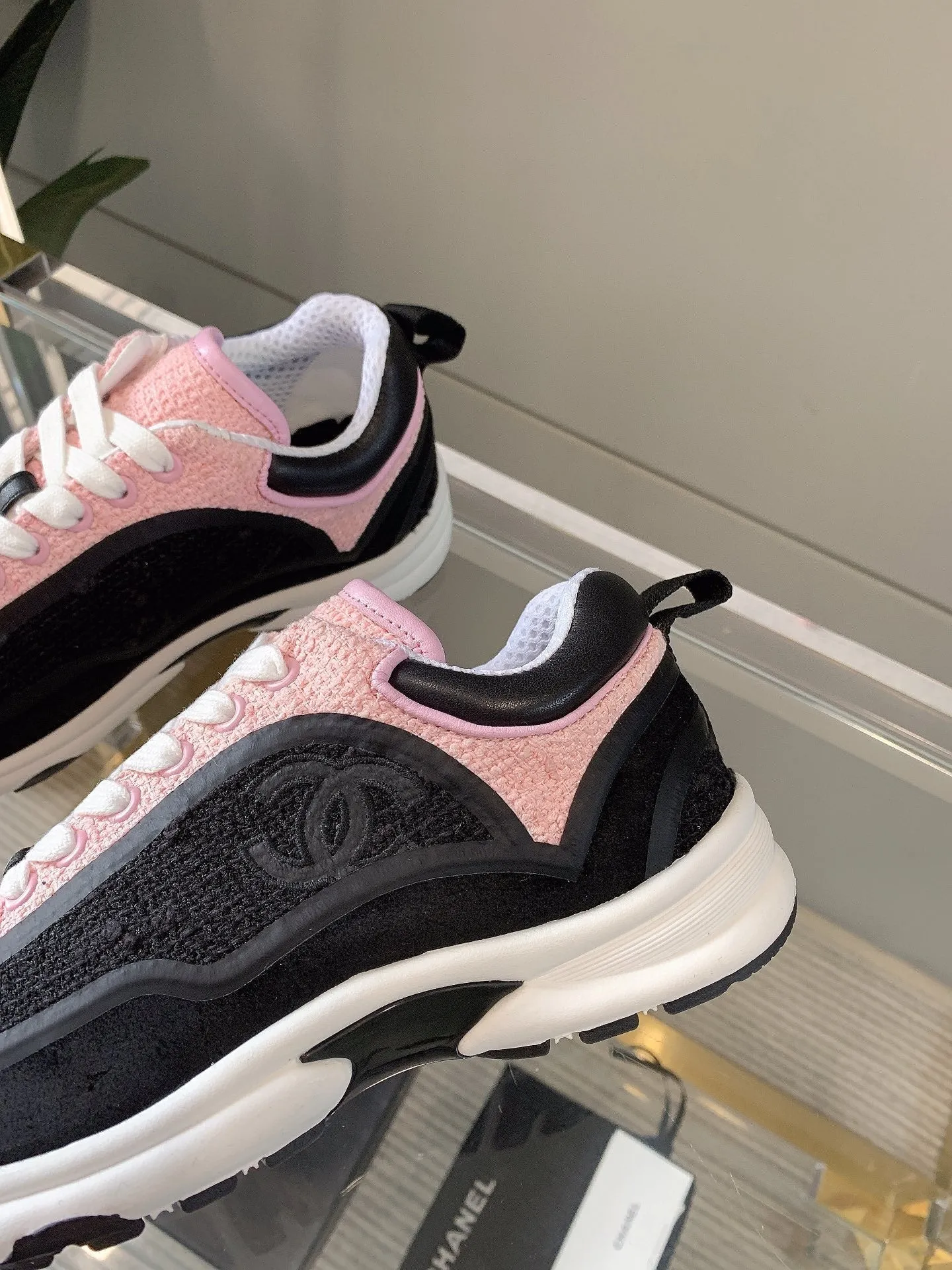 Mix Wool In Pink 145624 Black Full-featured range Sneaker CHANEL Remote-controlled