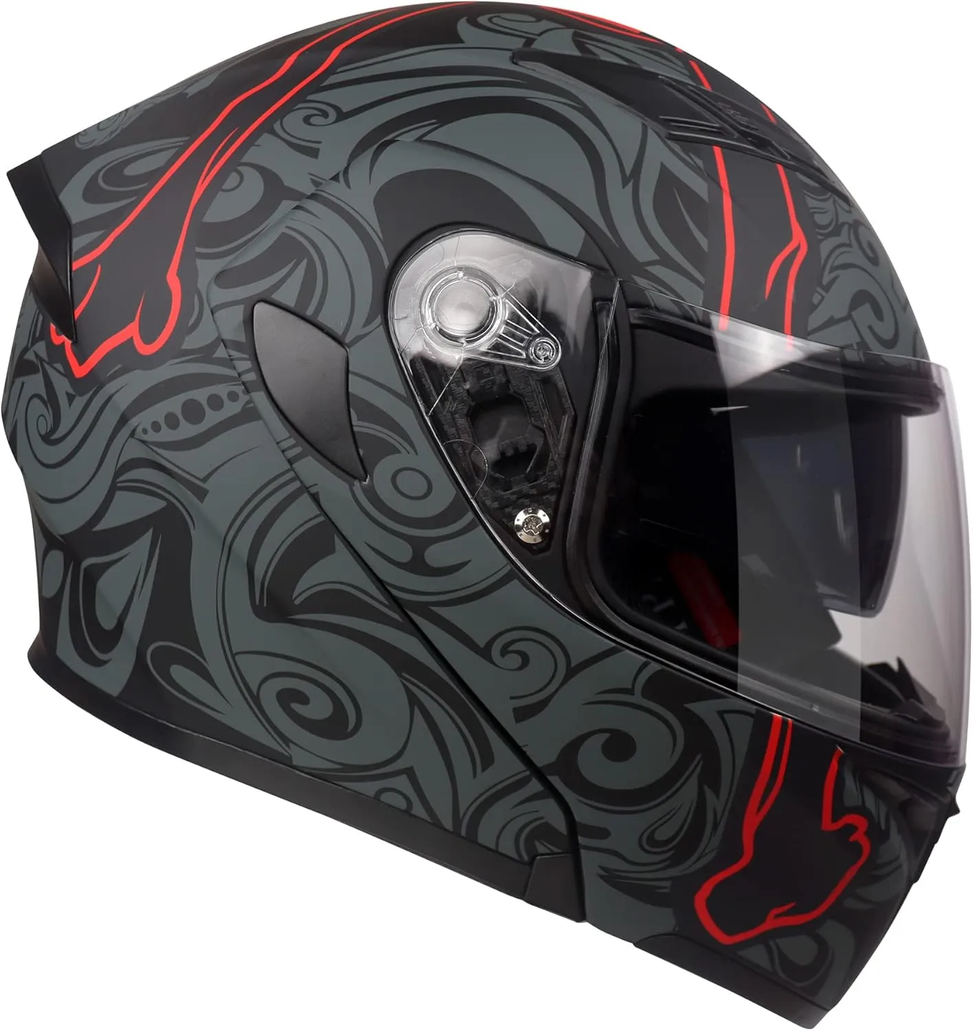 Motorcycle Dual Visor Flip up Modular Full Face Helmet with DOT Certification of Impressionism