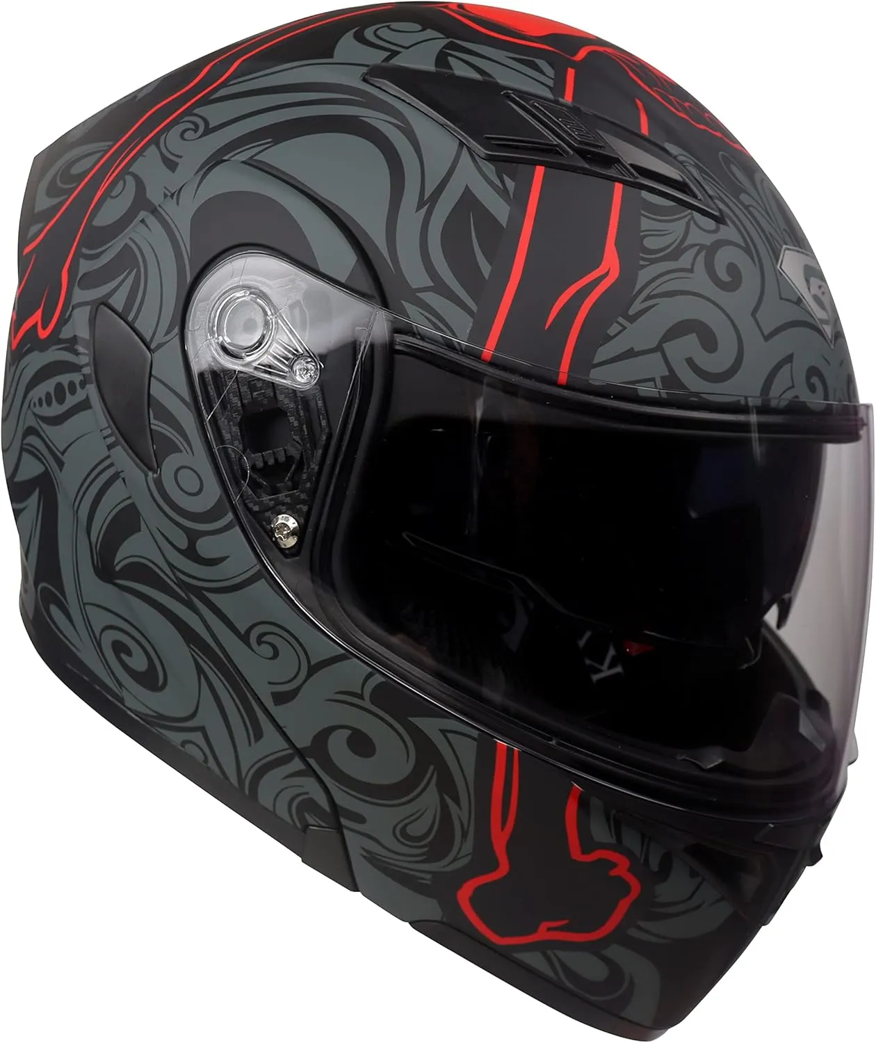 Motorcycle Dual Visor Flip up Modular Full Face Helmet with DOT Certification of Impressionism