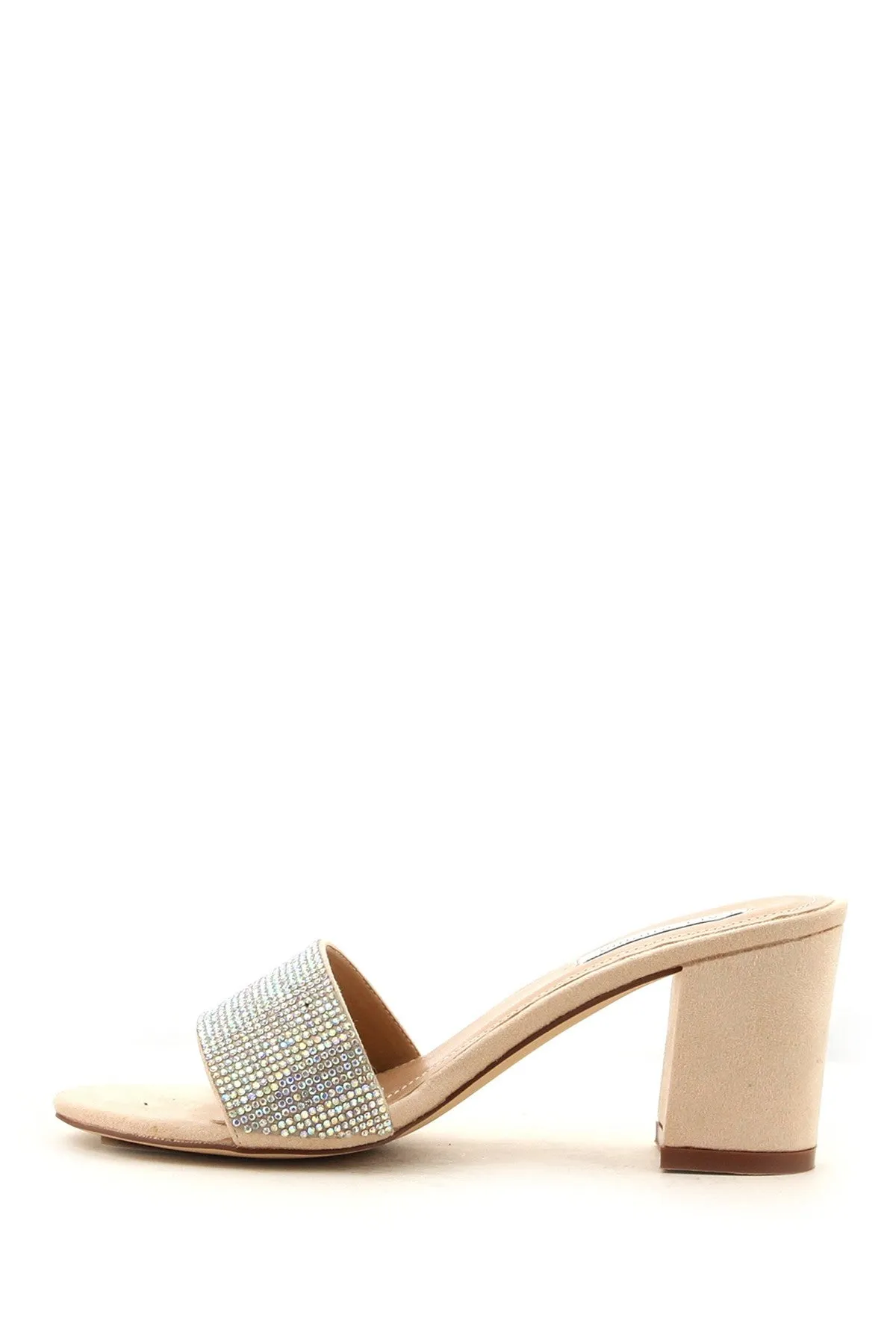Mule Suede Rhinestone Vegan Robbin Cape Thick Eye-catching Sandals Custom design Carrie-38 Slide Heel Teal