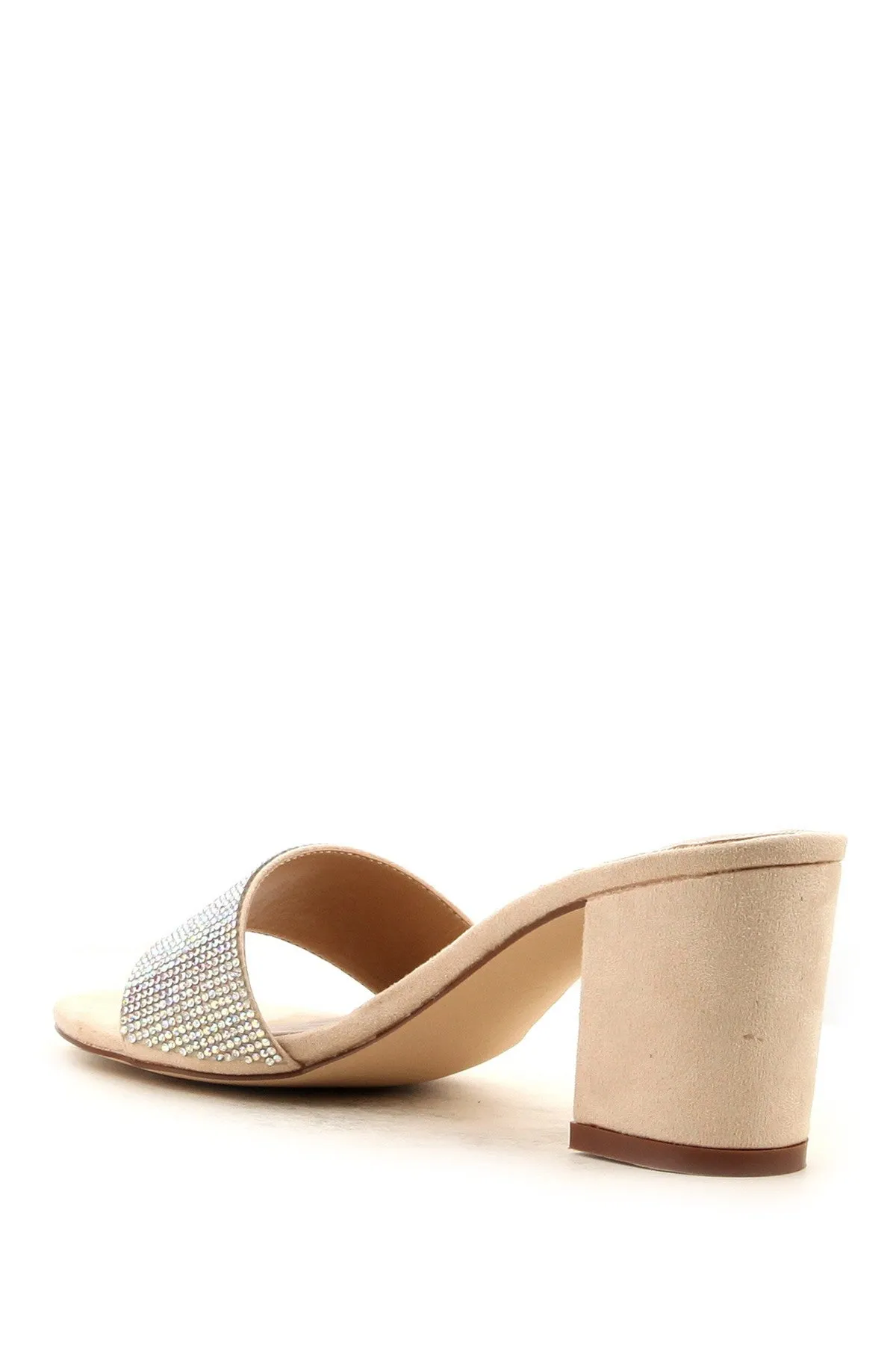 Mule Suede Rhinestone Vegan Robbin Cape Thick Eye-catching Sandals Custom design Carrie-38 Slide Heel Teal
