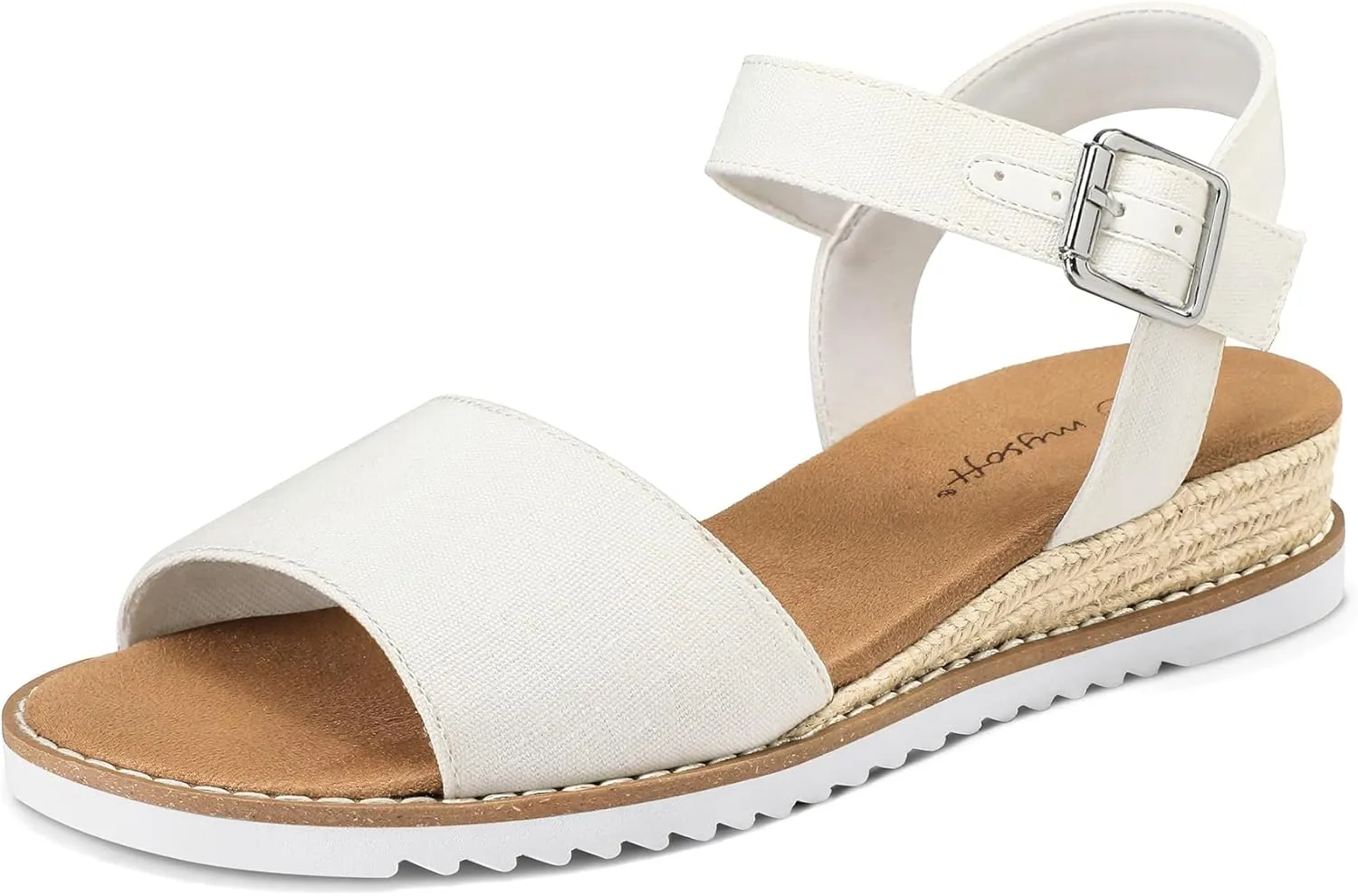 mysoft Women's Espadrilles Wedge Sandals Open Toe Ankle Strap Comfortable Casual Summer Walking Shoes