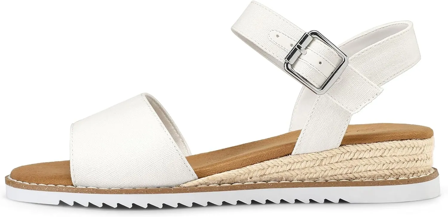 mysoft Women's Espadrilles Wedge Sandals Open Toe Ankle Strap Comfortable Casual Summer Walking Shoes