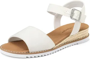 mysoft Women's Espadrilles Wedge Sandals Open Toe Ankle Strap Comfortable Casual Summer Walking Shoes