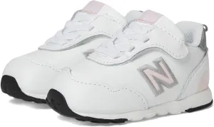 New Balance Baby 515 V1 New-b Hook and Loop Sneaker, White/Shell Pink, 3 Wide US Unisex Infant