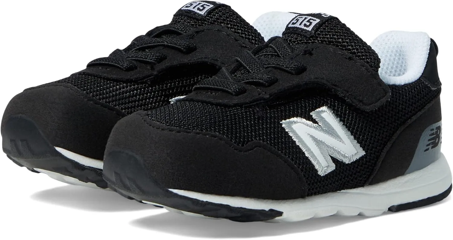 New Balance Kid's 515 V1 New-b Hook and Loop Sneaker, Black/White, 4.5 X-Wide Infant