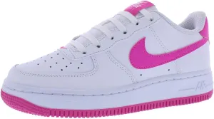 Nike Air Force 1 Big Kids' Shoes (FV5948-102, White/Laser Fuchsia) Size 5 Big Kid
