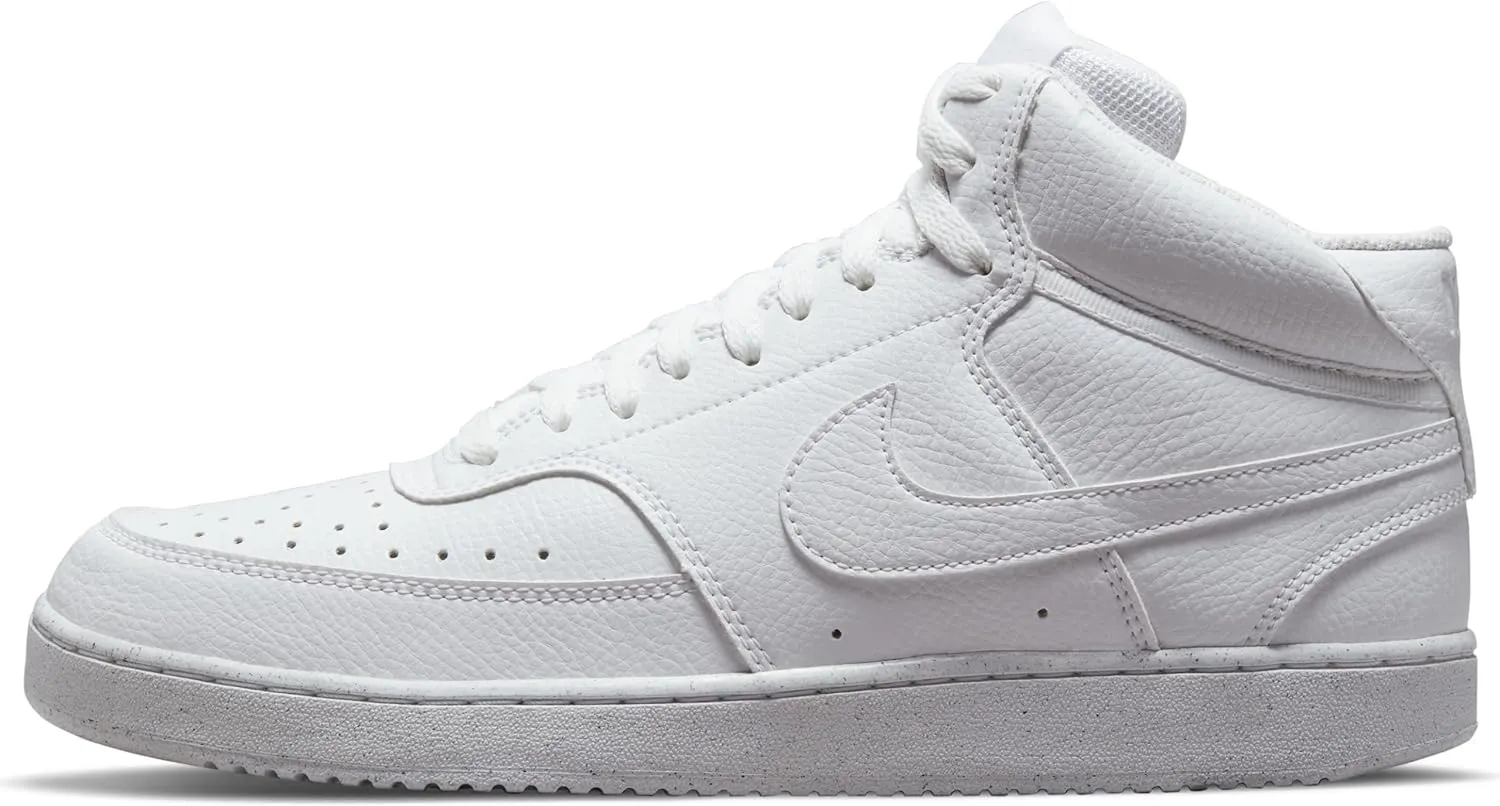 Nike Men's Court Vision Mid Next Nature Shoes Sneaker, White/White-White, 13
