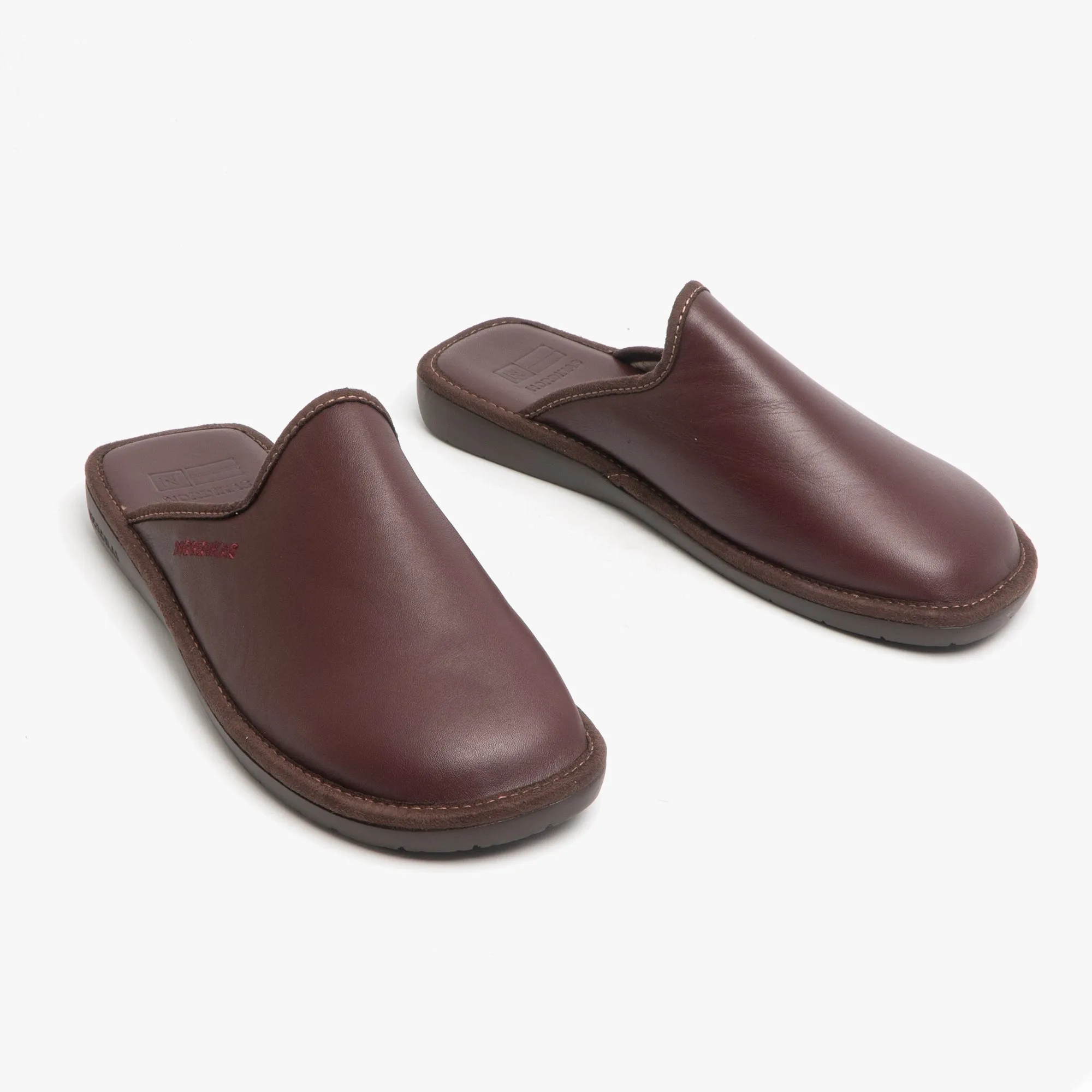 Nordikas 136 (DUBLIN) Mens Leather Mule Slippers Bordeaux