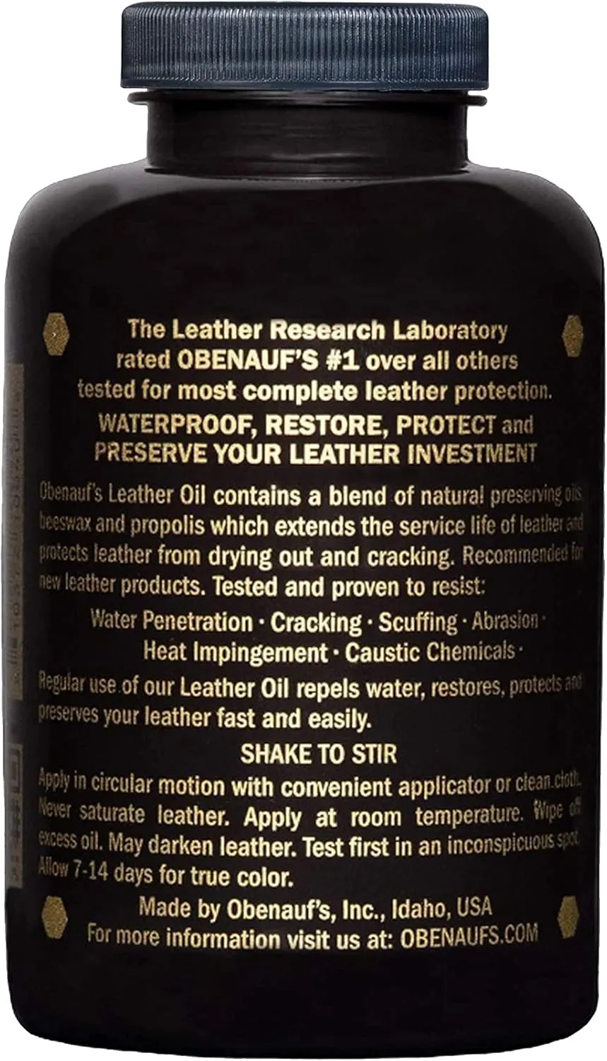 Obenauf's Leather Conditioner - Leather Oil (16oz) - Restore and Protect Leather Boots, Jackets, Purses as Well as Car Leather, Leather Furniture and Much More - Made in The USA (with Applicator)