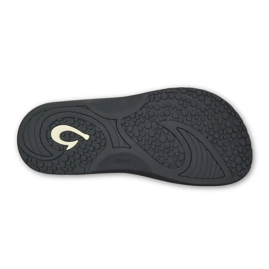 OLUKAI Hokua Men's Beach Sandals, Quick-Dry Flip-Flop Slides, Water Resistant & Wet Grip Rubber Soles, Compression Molded Footbed & Soft Comfort Fit 11 Dk Shadow/Lehua