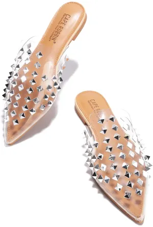 On Embellished Slides Slip Cape High-quality Robbin Flat Clear Extensive selection Sandals Enny Pointed toe Mules