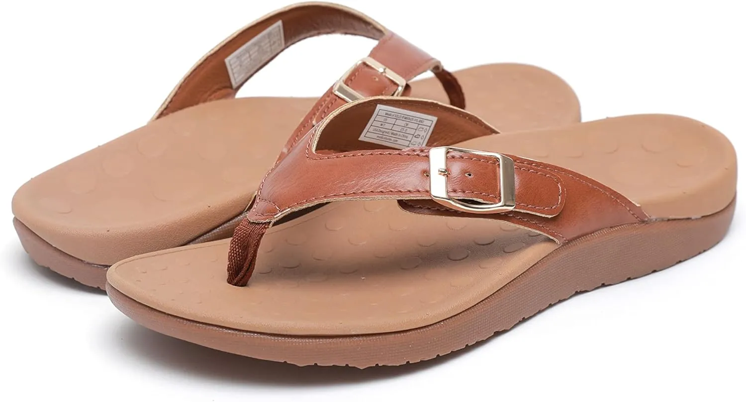 Orthotic Women's Sandals, Plantar Fasciitis Walking Sandals with Arch Support for Women