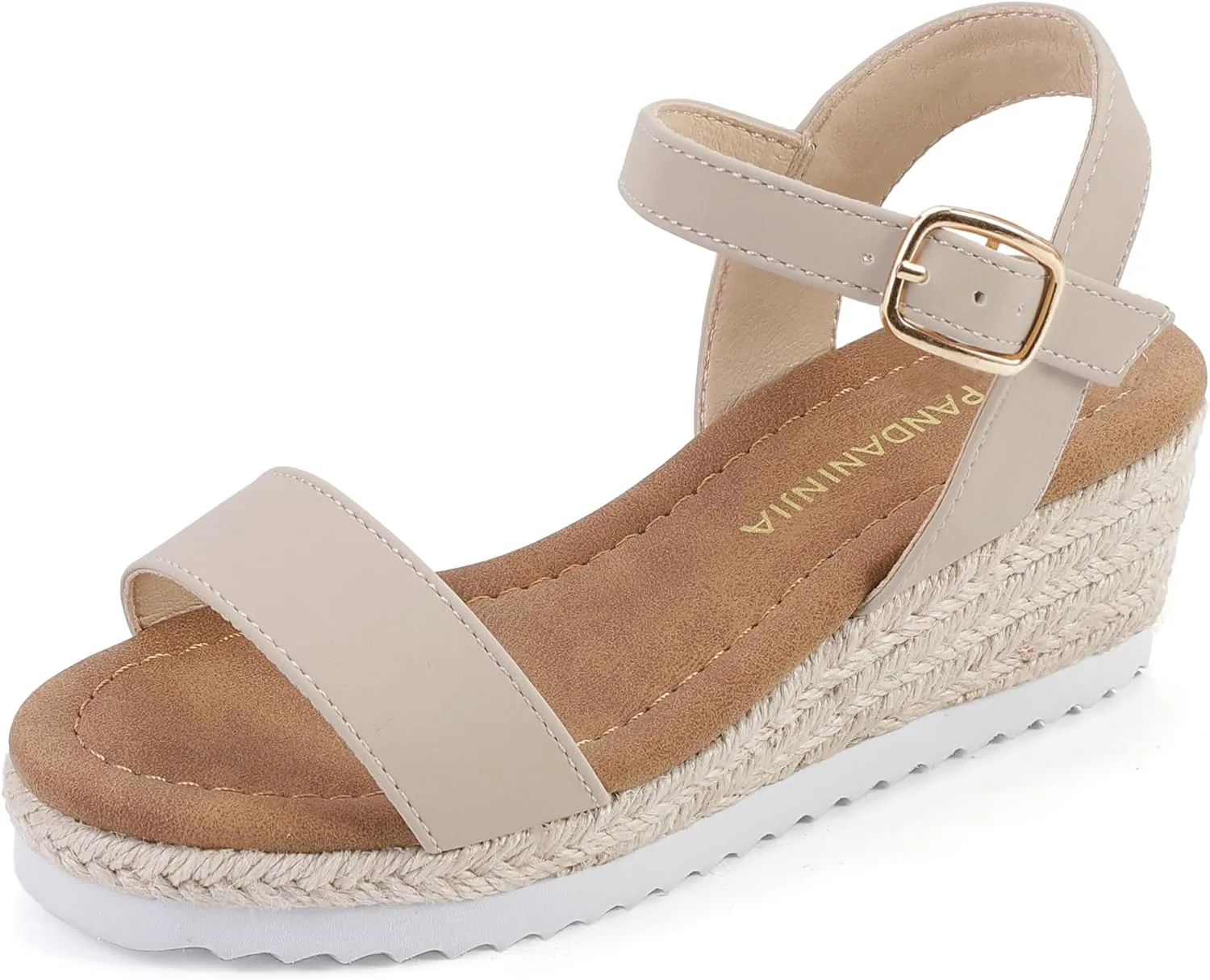 PANDANINJIA Girls Sandals Wedge Platform Espadrille Little Big Kid Girls Heels Open Toe Summer Dress Shoes