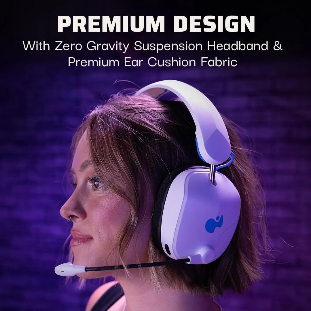 PDP Phantom Air Dual-Mode Wireless Gaming Headset for PlayStation: PS5, PS4, PC, Bluetooth Compatible, Rechargeable 35-Hour Battery, 50mm Drivers, On-ear Headphone Controls, Officially Licensed, White