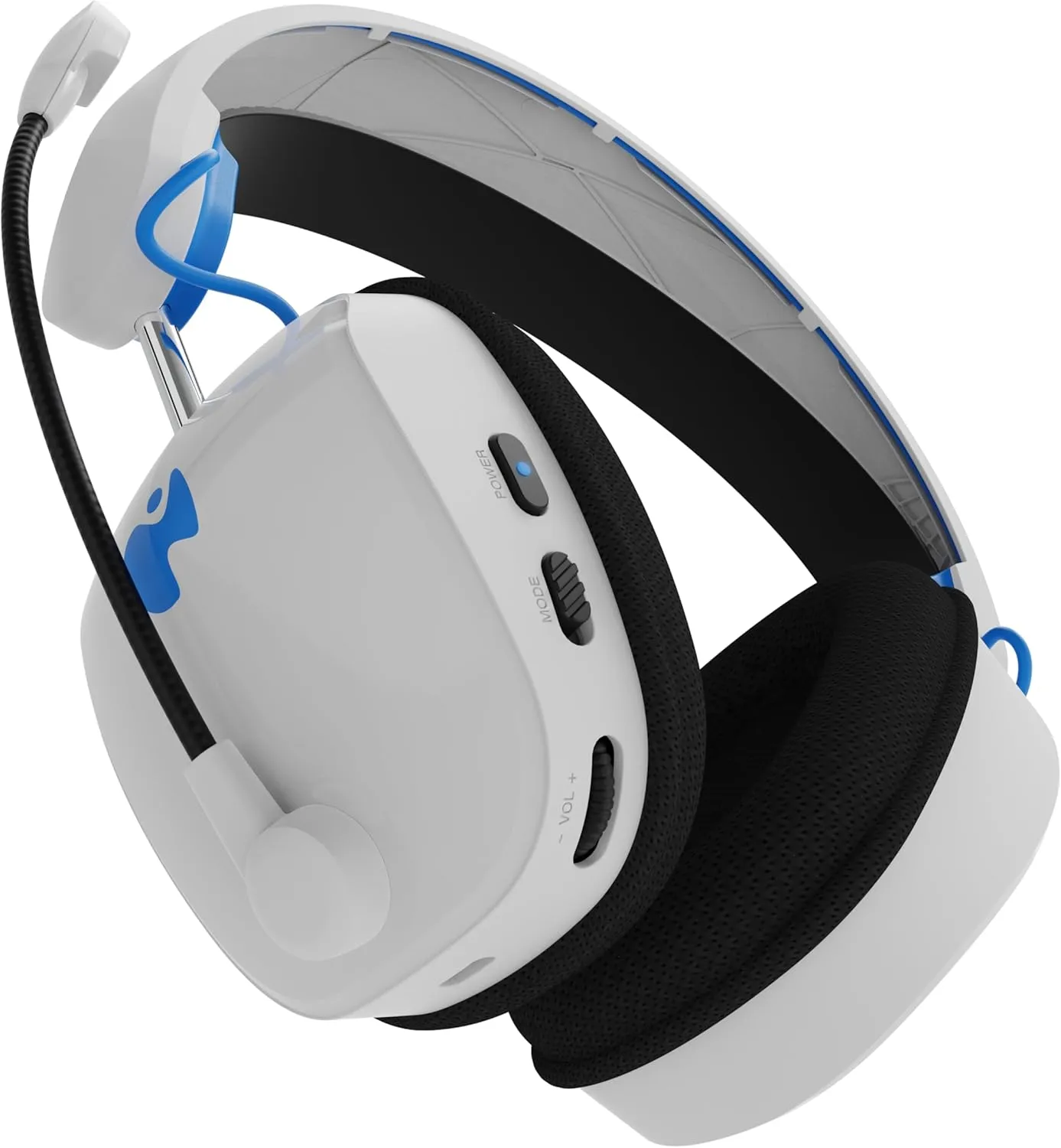 PDP Phantom Air Dual-Mode Wireless Gaming Headset for PlayStation: PS5, PS4, PC, Bluetooth Compatible, Rechargeable 35-Hour Battery, 50mm Drivers, On-ear Headphone Controls, Officially Licensed, White