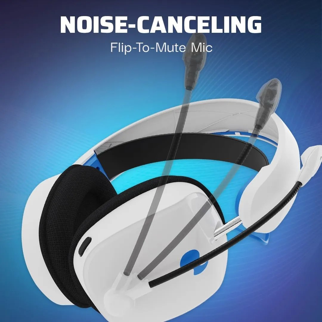 PDP Phantom Air Dual-Mode Wireless Gaming Headset for PlayStation: PS5, PS4, PC, Bluetooth Compatible, Rechargeable 35-Hour Battery, 50mm Drivers, On-ear Headphone Controls, Officially Licensed, White