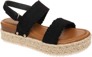 Pierre Dumas Women's Magic-9 Platform Espadrille Sandal (7, Black, numeric_7)