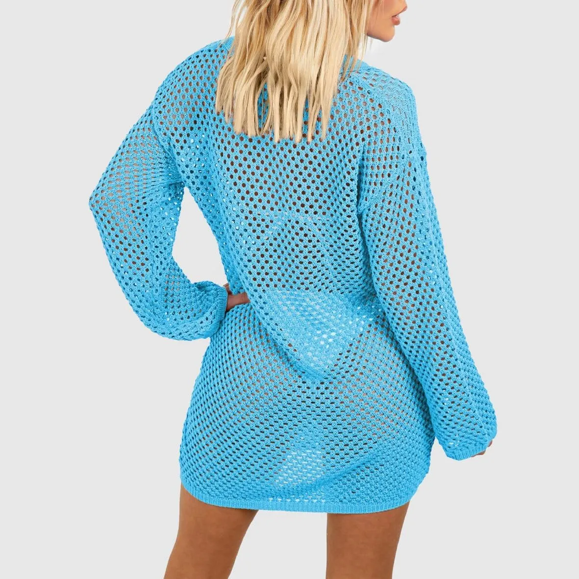 Pink Queen Crochet Swimsuit Cover Up for Women 2025 Sexy Hollow Out Bikini Bathing Suit Coverup Knit Beach Swimwear Dress