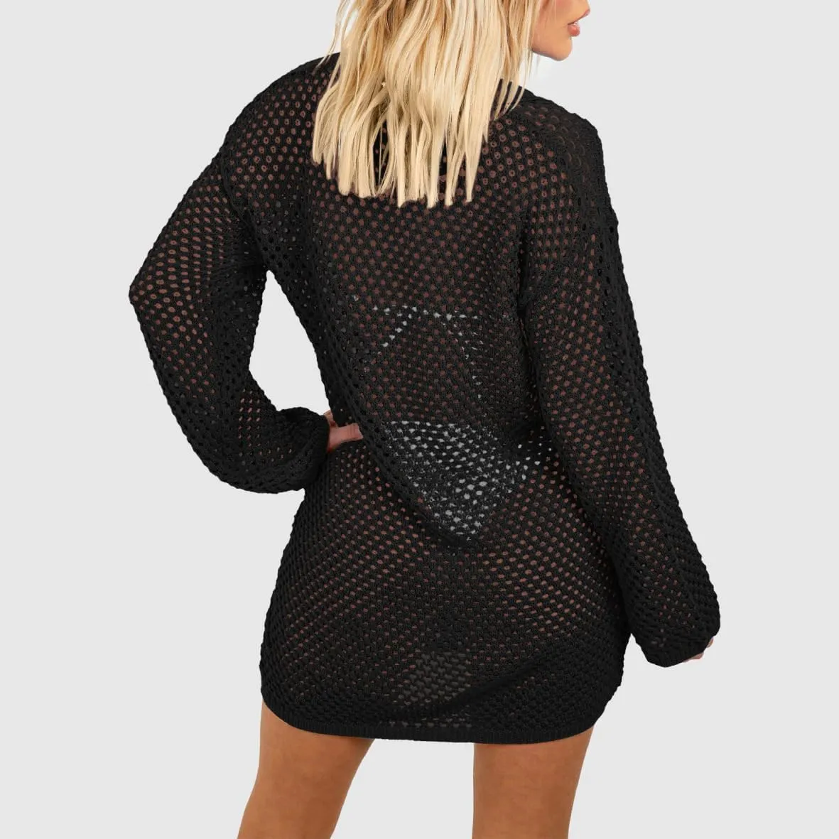 Pink Queen Crochet Swimsuit Cover Up for Women 2025 Sexy Hollow Out Bikini Bathing Suit Coverup Knit Beach Swimwear Dress