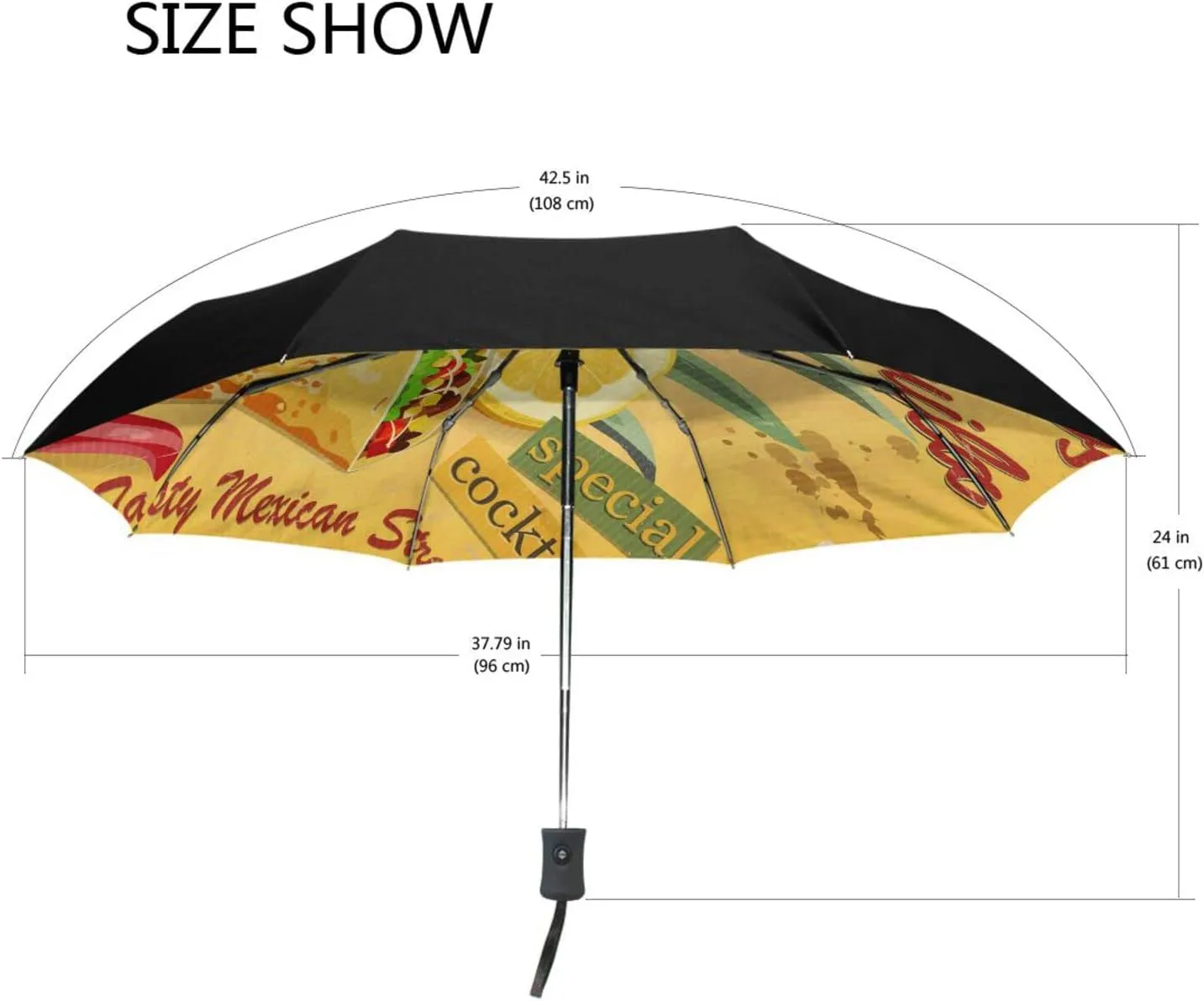 Poeticcity Automatic Folding UPF 50  Anti-UV Rain Umbrella, Auto Open/Close 3 Folds Sun Parasol Canopy Windproof Compact Travel Umbrella