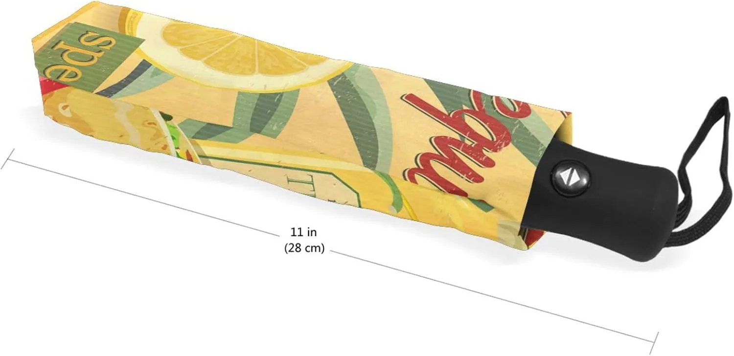 Poeticcity Automatic Folding UPF 50  Anti-UV Rain Umbrella, Auto Open/Close 3 Folds Sun Parasol Canopy Windproof Compact Travel Umbrella
