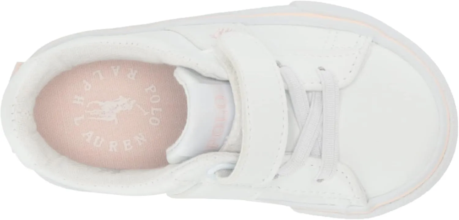 POLO RALPH LAUREN Boy's Sayer Ps White Tmbld/Lt Pnk Pp Sneaker