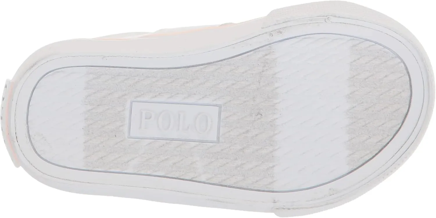 POLO RALPH LAUREN Boy's Sayer Ps White Tmbld/Lt Pnk Pp Sneaker