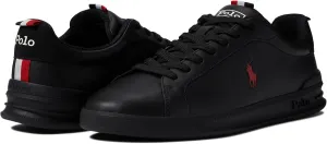 POLO RALPH LAUREN Heritage Court II Leather Sneaker Black/Red 9.5 D (M)