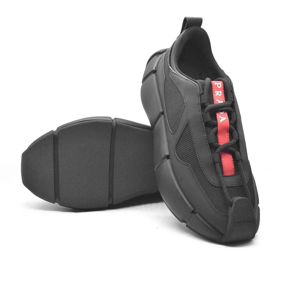 PRADA ||  3D Cloudbust Thunder Technical Black Low-Top Sneakers