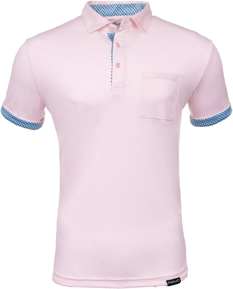 Primo Classic Collar Golf Polo, Lightweight, 100% Polyester, Curved Hem