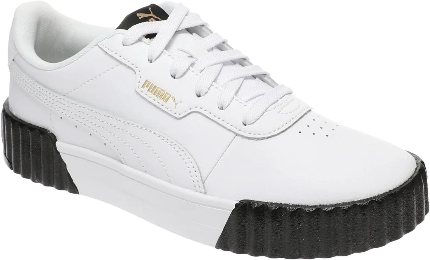 PUMA Carina 3.0 Women's Sneaker, 6.5 B(M) US, White-Gold-Black