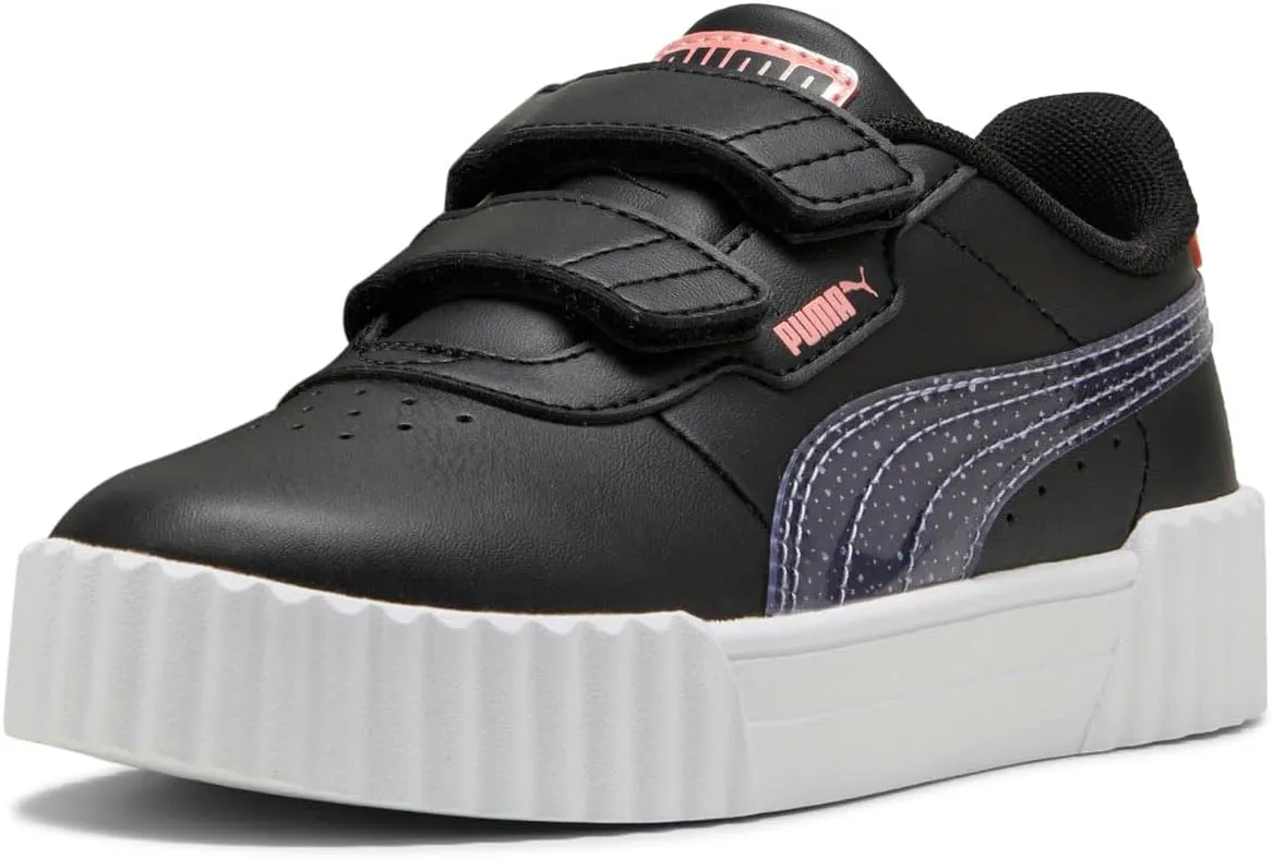 PUMA Carina Sneaker, Black-Lavender Alert-Pink Fruit, 13.5 US Unisex Little Kid
