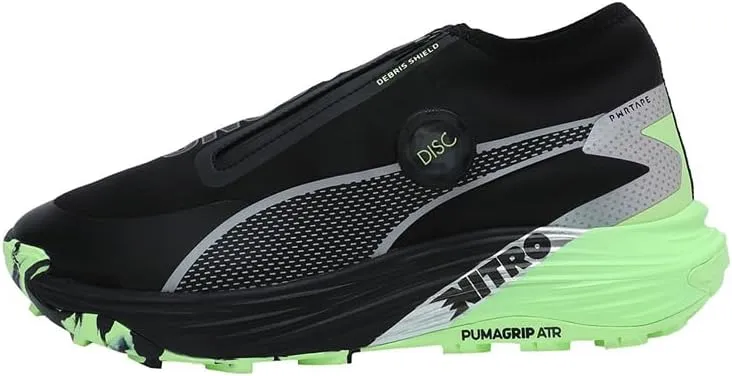 Puma Mens Travel Nitro 3 Disc Trail Shoe Running Shoes Black/Silver/Fizzy Apple - Black