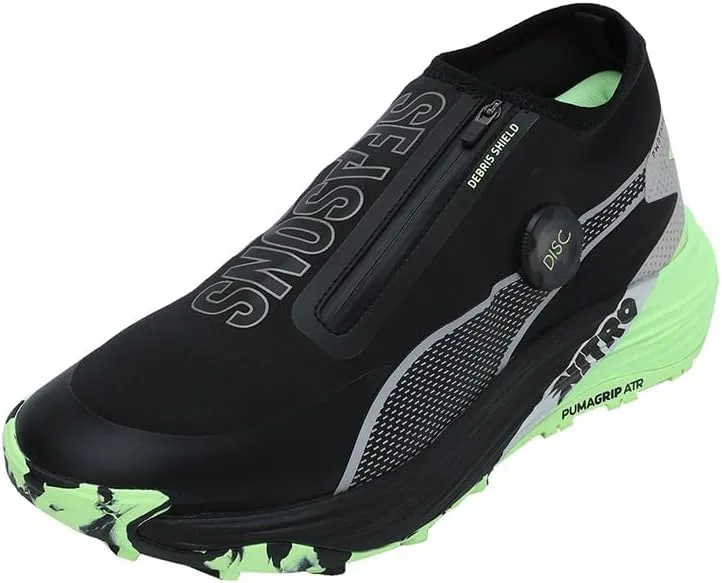 Puma Mens Travel Nitro 3 Disc Trail Shoe Running Shoes Black/Silver/Fizzy Apple - Black