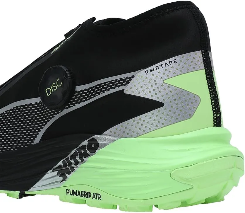 Puma Mens Travel Nitro 3 Disc Trail Shoe Running Shoes Black/Silver/Fizzy Apple - Black
