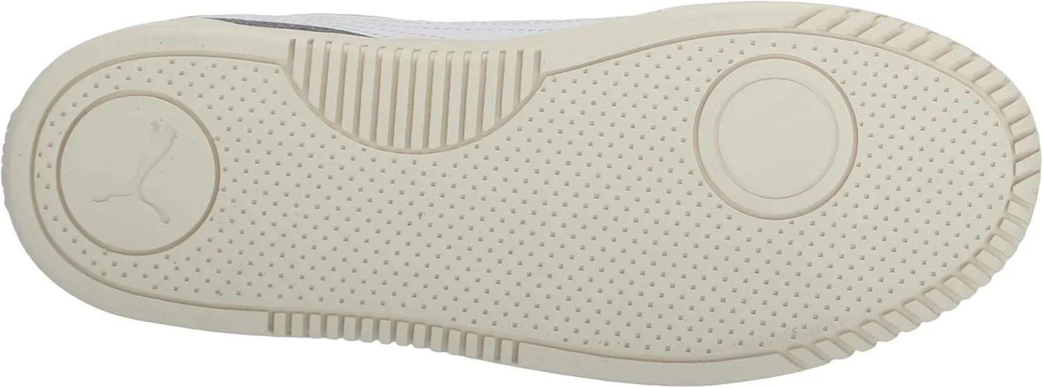 PUMA Unisex-Child Shoes Club 5v5 Sneaker, White Black-Feather Gray, 4 US Big Kid