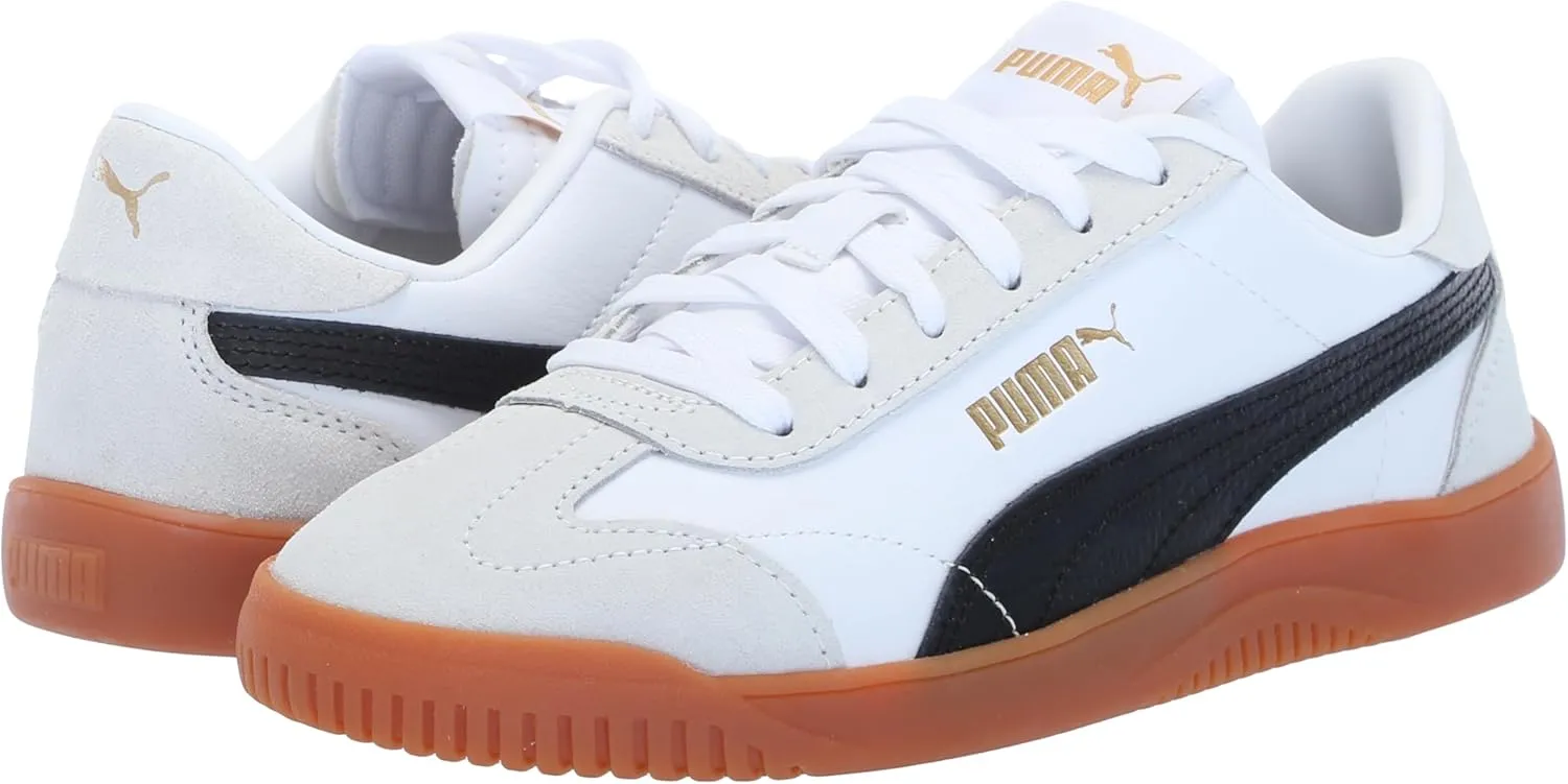 PUMA Unisex-Child Shoes Club 5v5 Sneaker, White Black-Feather Gray, 4 US Big Kid
