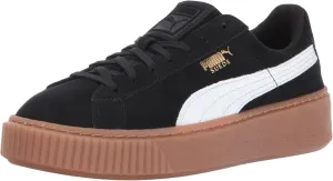 Puma Unisex-Child Suede Platform Sneaker, Black White, 13 M US Little Kid
