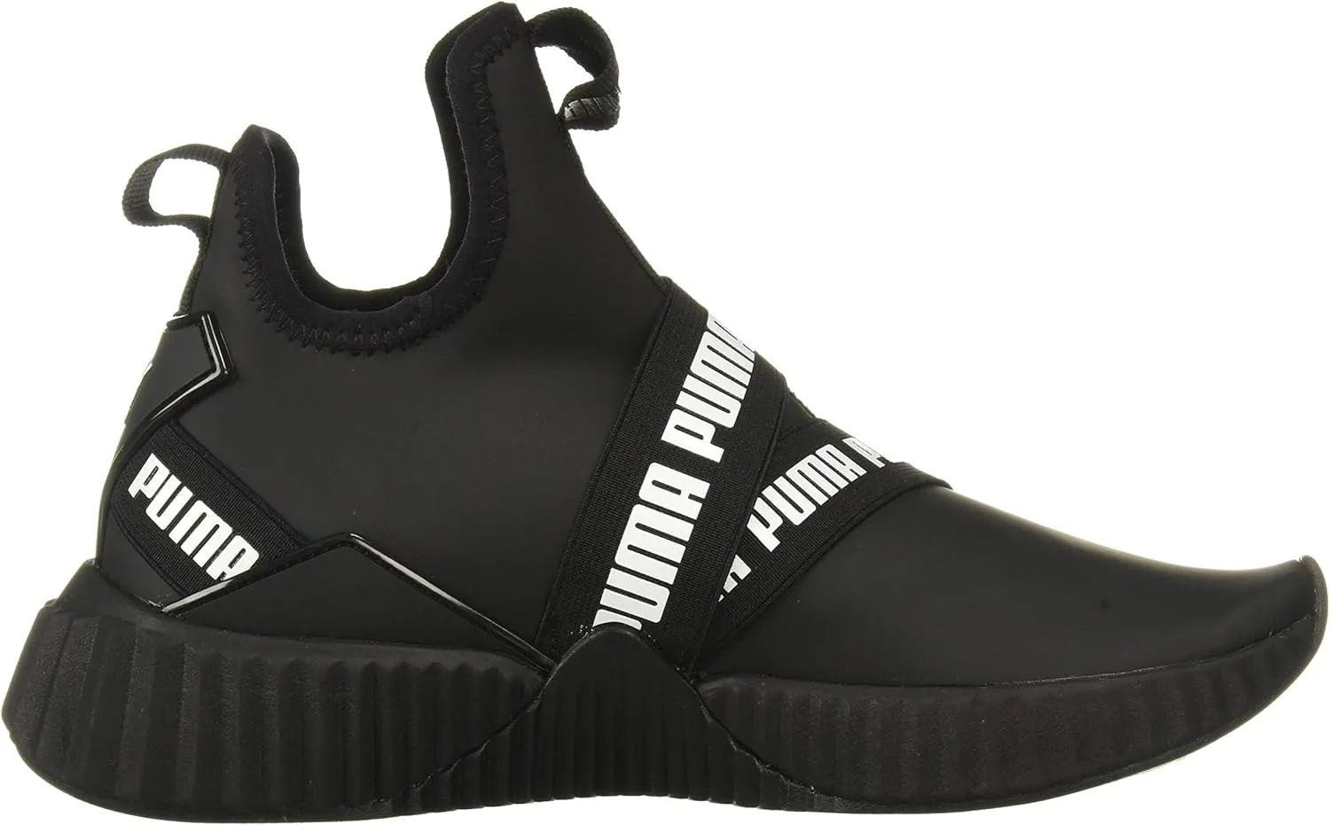 PUMA Womens Defy Mid Matte Sneaker - Black White